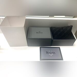 Auth BULOVA Empty Presentation Display Storage Watch Box w Inserts